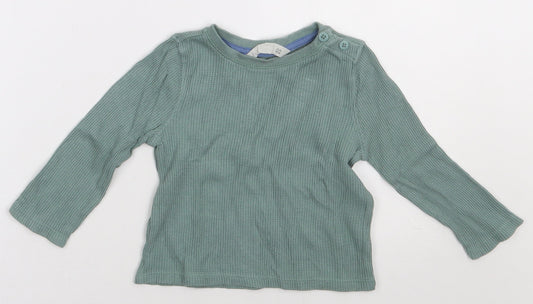 Matalan Boys Green  Cotton Basic Casual Size 12-18 Months Crew Neck Pullover