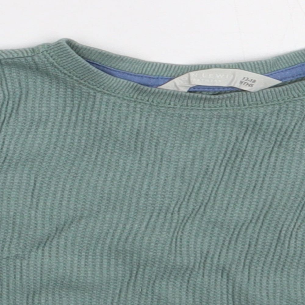 Matalan Boys Green  Cotton Basic Casual Size 12-18 Months Crew Neck Pullover