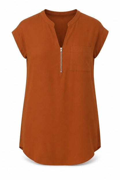 Papaya Womens Brown  Polyester Sheath  Size 10  V-Neck