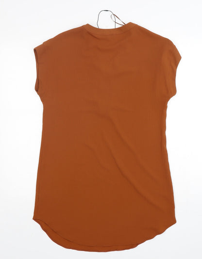 Papaya Womens Brown  Polyester Sheath  Size 10  V-Neck