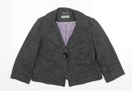 Ines Womens Grey  Polyester Jacket Blazer Size 12