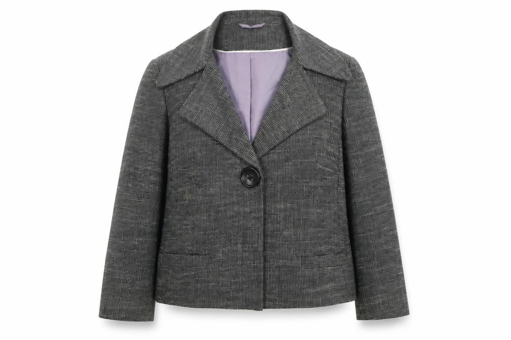 Ines Womens Grey  Polyester Jacket Blazer Size 12