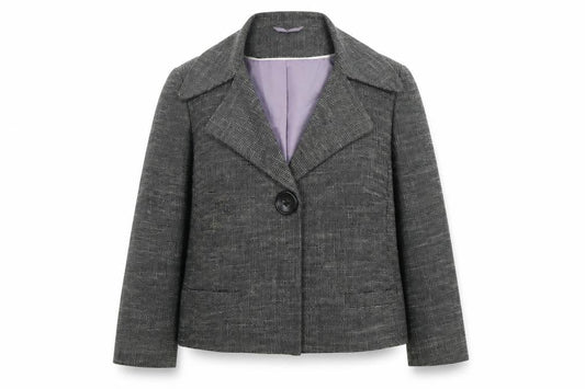 Ines Womens Grey  Polyester Jacket Blazer Size 12