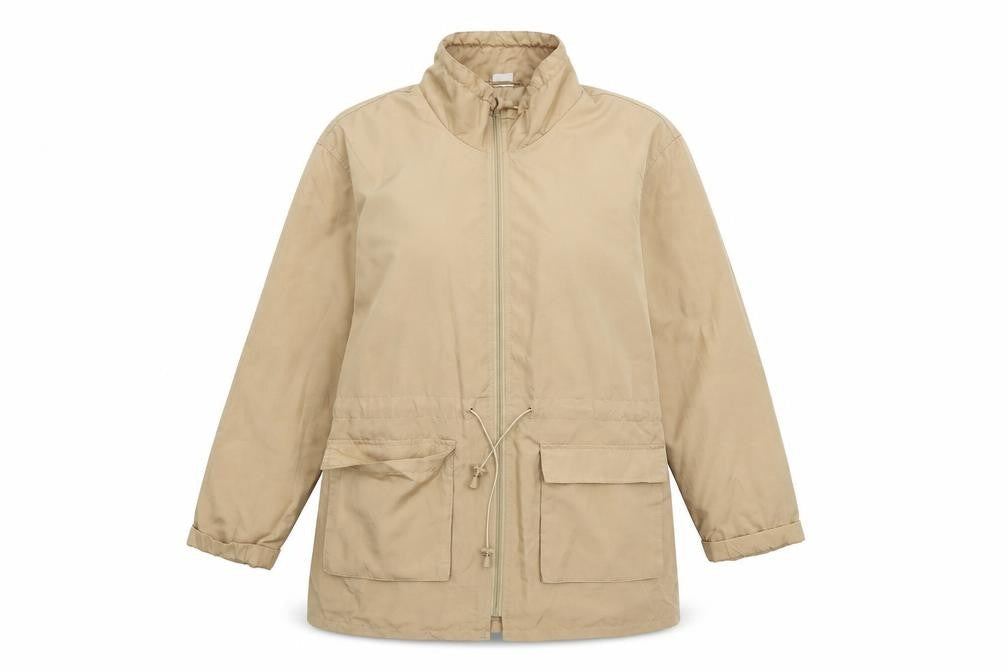 Preworn Womens Beige   Windbreaker Coat Size 16
