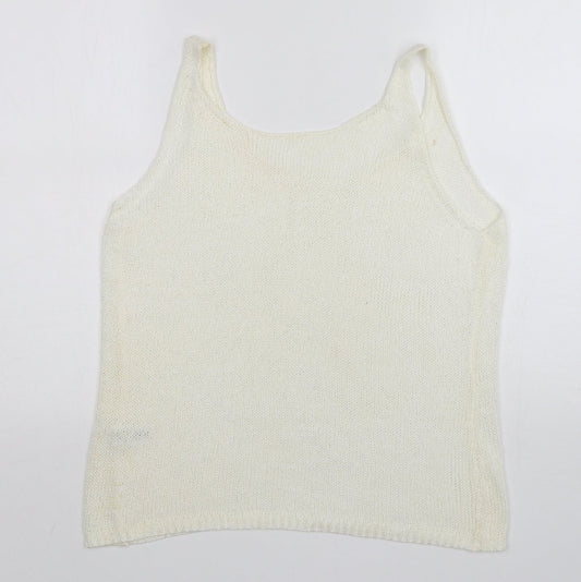 NEXT Womens Ivory V-Neck  Polyester Vest Jumper Size 16