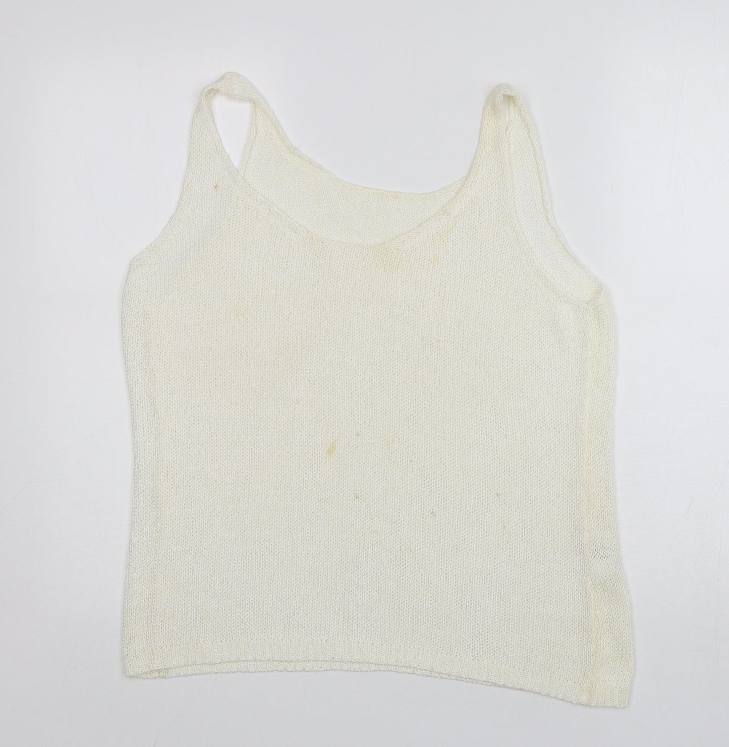 NEXT Womens Ivory V-Neck  Polyester Vest Jumper Size 16