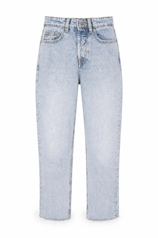 Denim & Co. Womens Blue  Cotton Straight Jeans Size 4 L25 in Regular Button