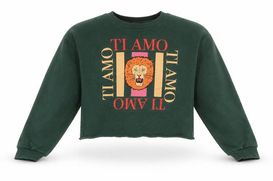 Primark Womens Green  Cotton Pullover Sweatshirt Size 6  Pullover - Ti Amo