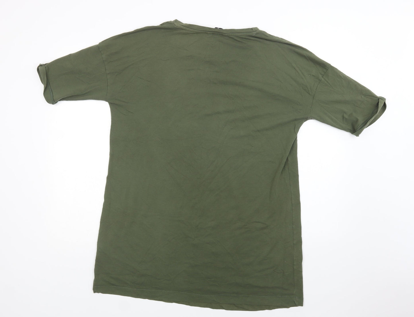 Very Womens Green  Cotton T-Shirt Dress  Size 16  Crew Neck