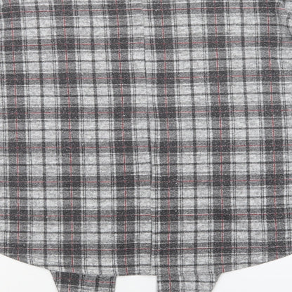 Preloved Pep & Co Womens Grey Check Polyester Basic Blouse Size 14 Round Neck - Label