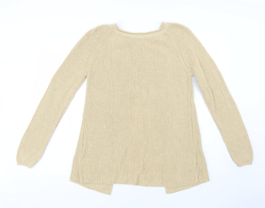 NEXT Womens Beige Crew Neck  Cotton Pullover Jumper Size 10