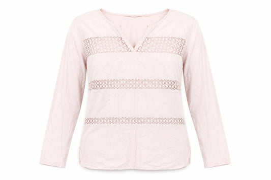 H&M Womens Pink  Cotton Basic Blouse Size M V-Neck
