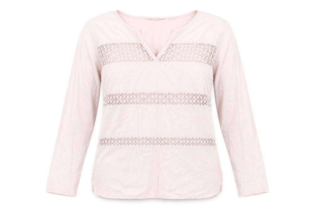 H&M Womens Pink  Cotton Basic Blouse Size M V-Neck