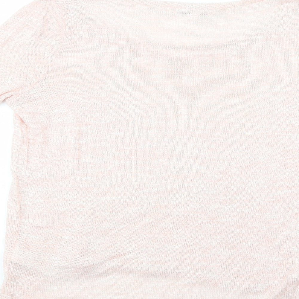 Newq Look Womens Pink Round Neck  Viscose Pullover Jumper Size 12