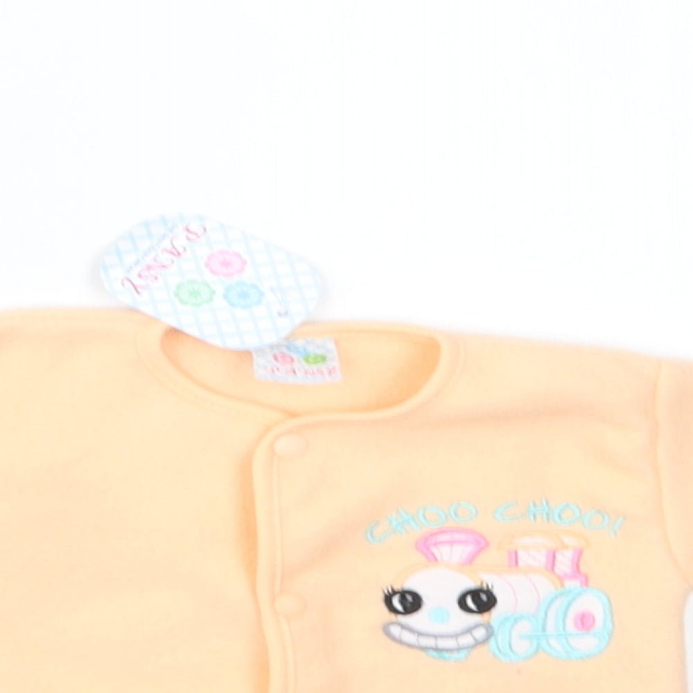 Pansy Baby Orange   Basic Jacket Jacket Size 0-3 Months   Snap