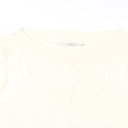 EWM Womens Ivory Boat Neck  Acrylic Pullover Jumper Size 18