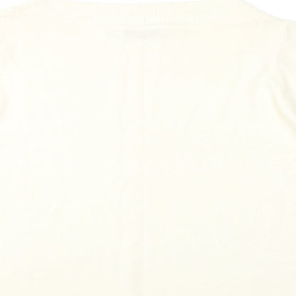 EWM Womens Ivory Boat Neck  Acrylic Pullover Jumper Size 18