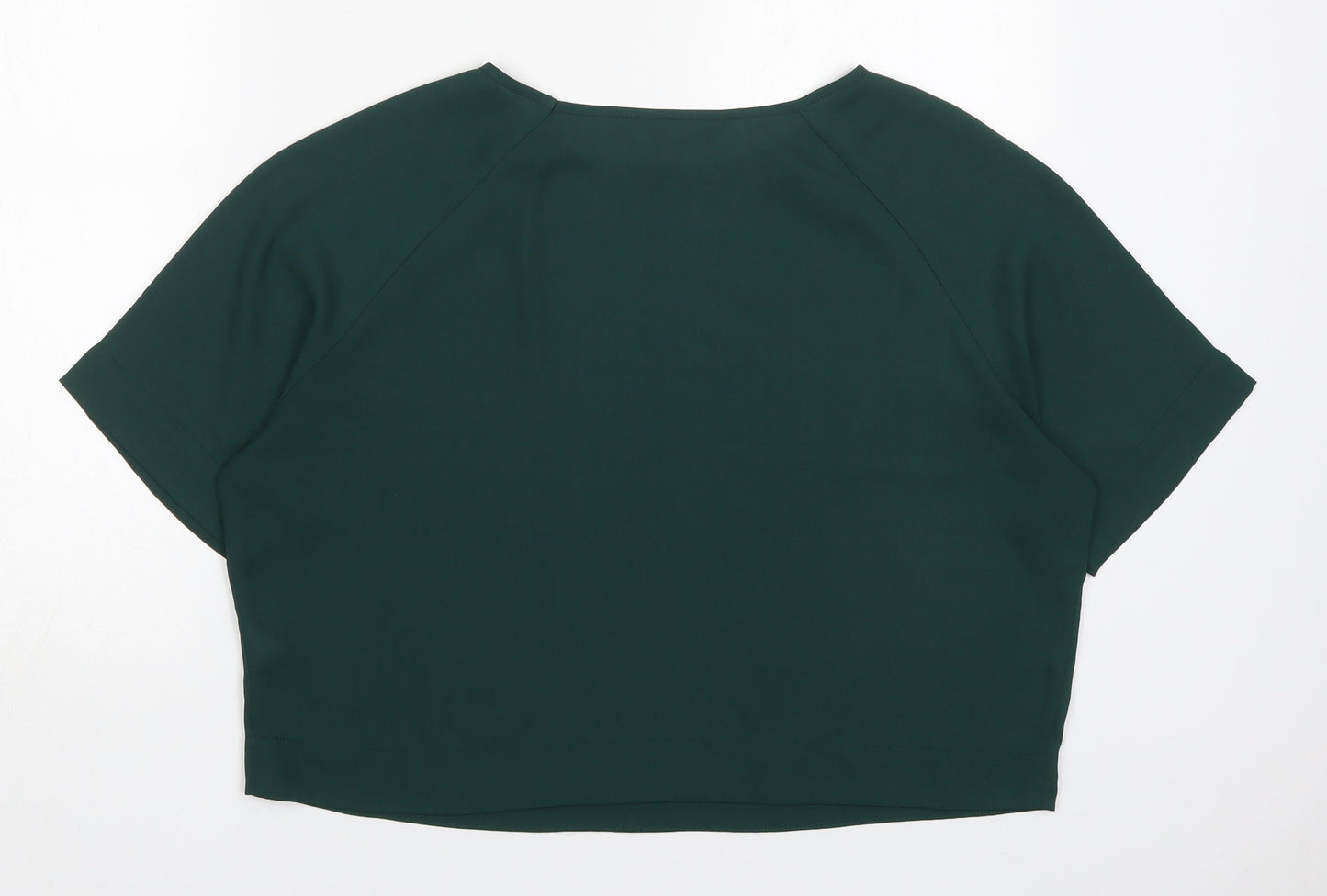New Look Womens Green  Polyester Basic Blouse Size 12 Round Neck