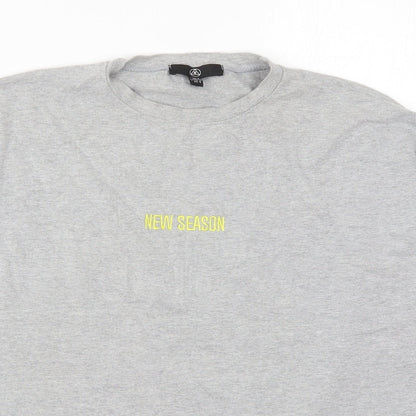 Missguided Womens Grey  Polyester Basic T-Shirt Size 8 Crew Neck - New Season