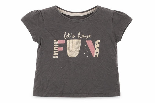 Primark Girls Grey  Cotton Basic T-Shirt Size 18-24 Months Crew Neck Pullover - Let's Have Fun