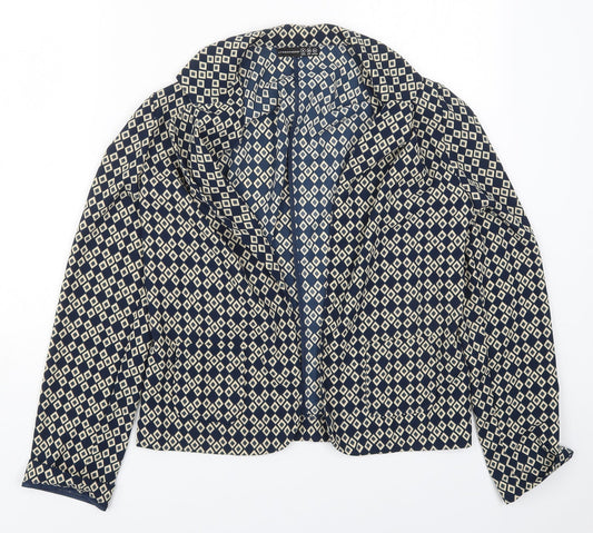 Atmosphere Womens Blue Geometric  Jacket  Size 8