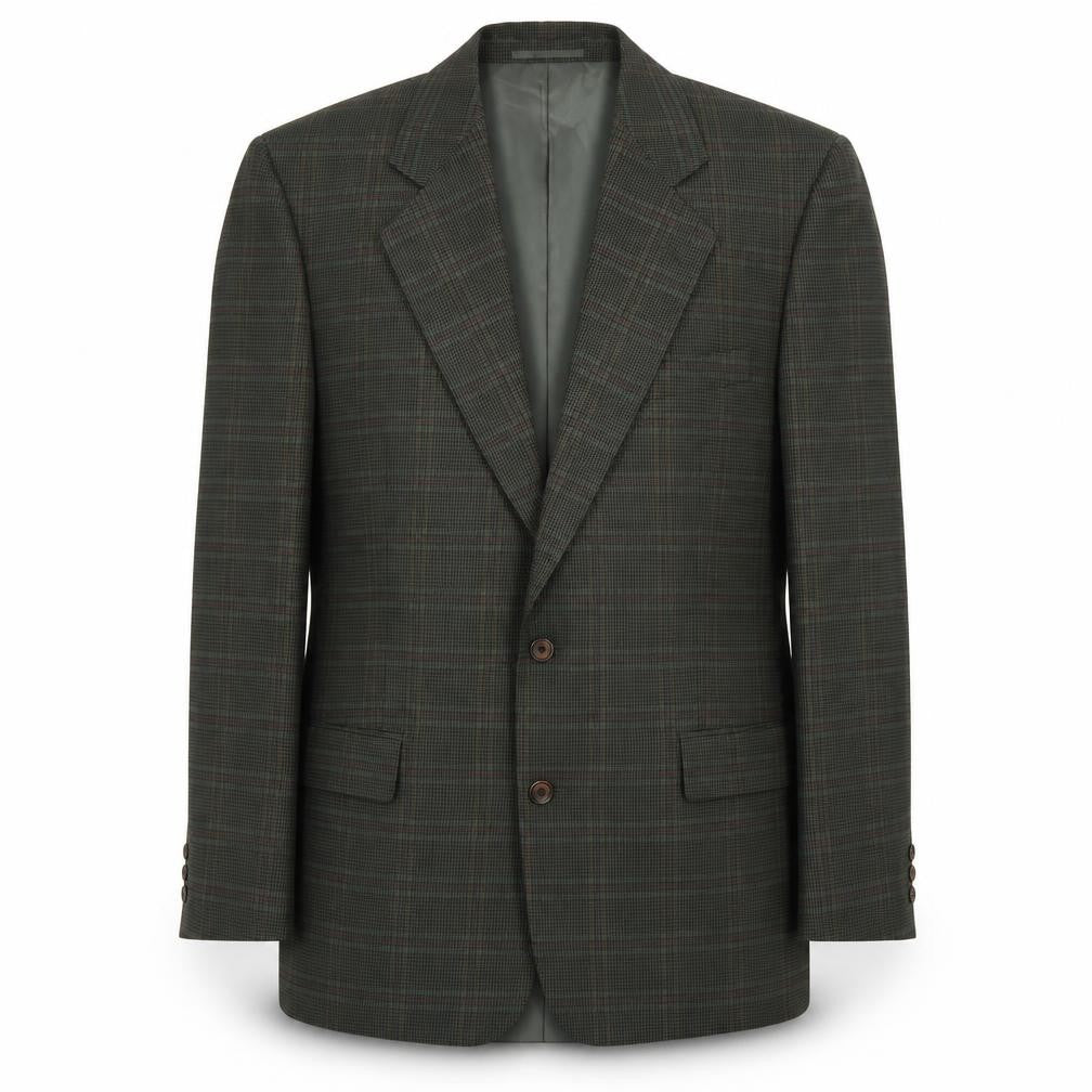 Berkertex Mens Green Plaid Polyester Jacket Blazer Size 42