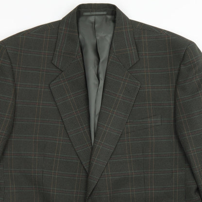 Berkertex Mens Green Plaid Polyester Jacket Blazer Size 42