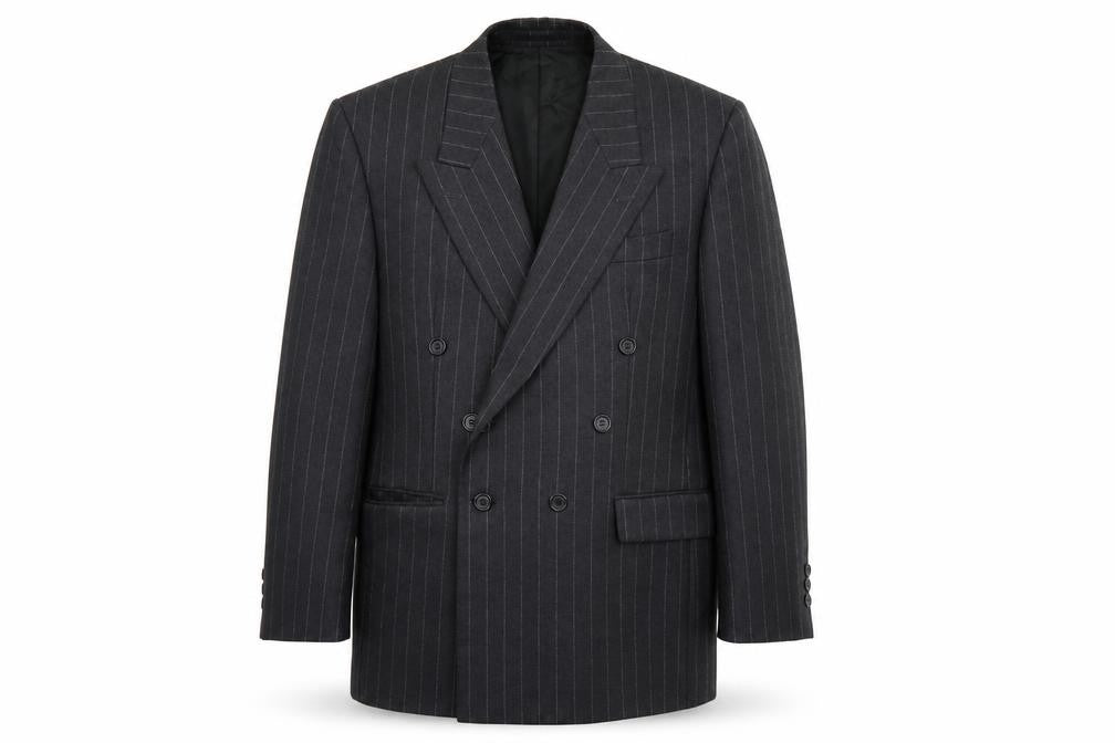 Di Caprio Mens Grey Striped Polyester Jacket Blazer Size 40
