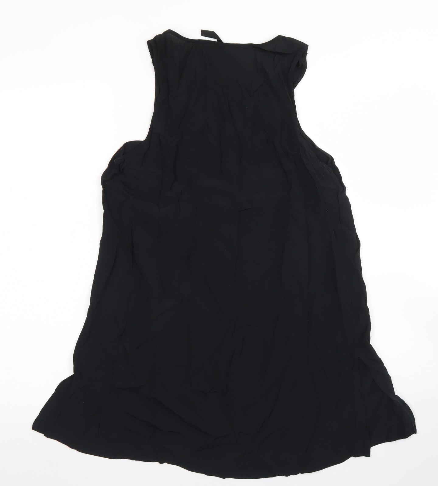 Woolworths Womens Black  Viscose Basic Blouse Size 10 V-Neck