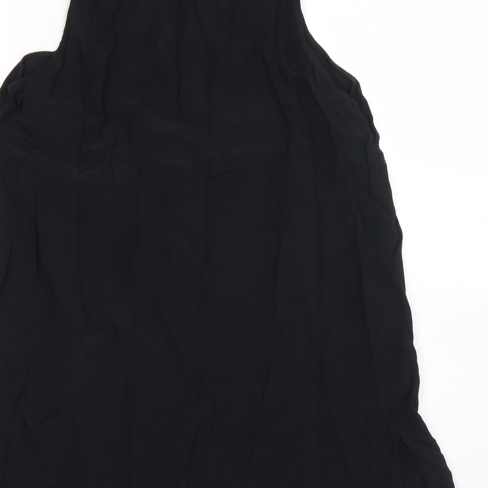 Woolworths Womens Black  Viscose Basic Blouse Size 10 V-Neck