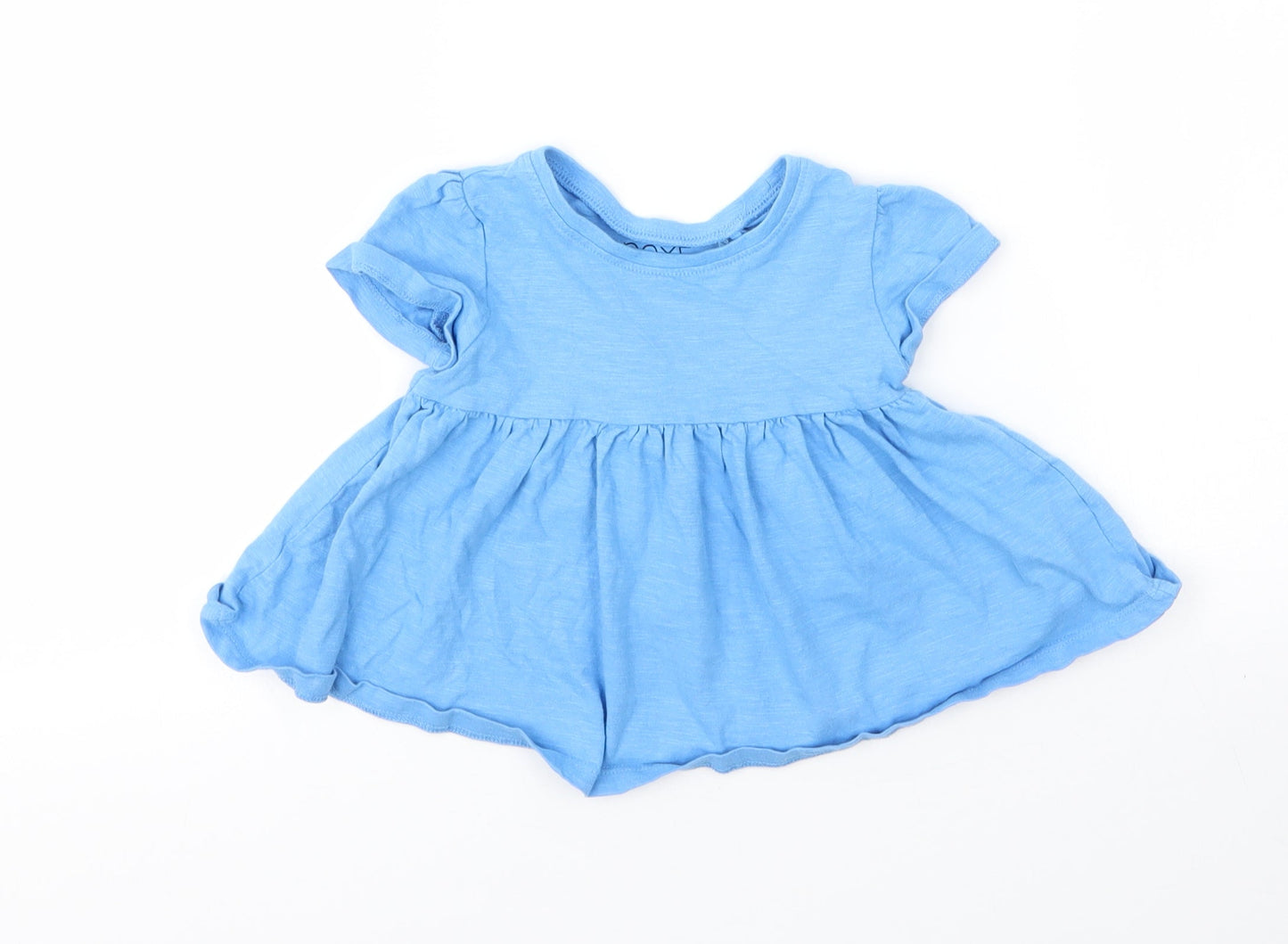 NEXT Girls Blue  Cotton Basic Blouse Size 12 Months Round Neck