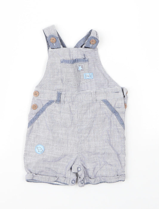 George Boys Blue  Cotton Dungaree One-Piece Size 3-6 Months  Button