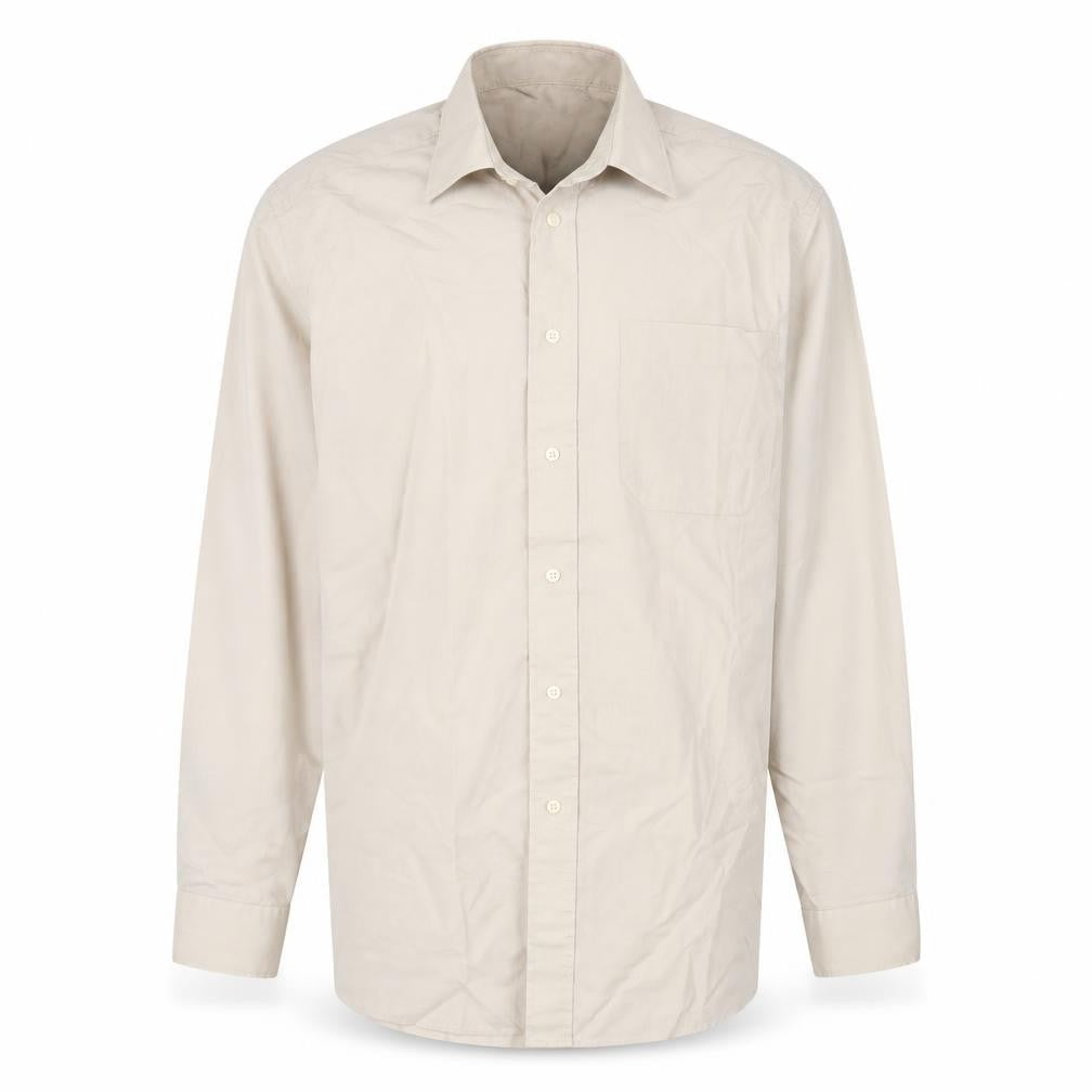 Debenhams Mens Beige  Cotton  Button-Up Size 15 Collared Button