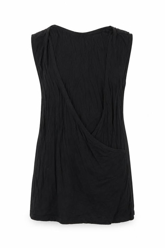 LASCANA Womens Black  Viscose Basic Blouse Size S Scoop Neck
