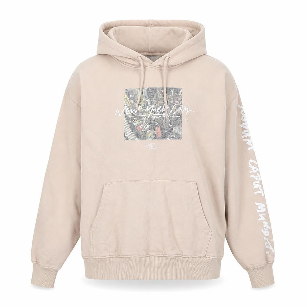 H&M Womens Beige  Cotton Pullover Hoodie Size M
