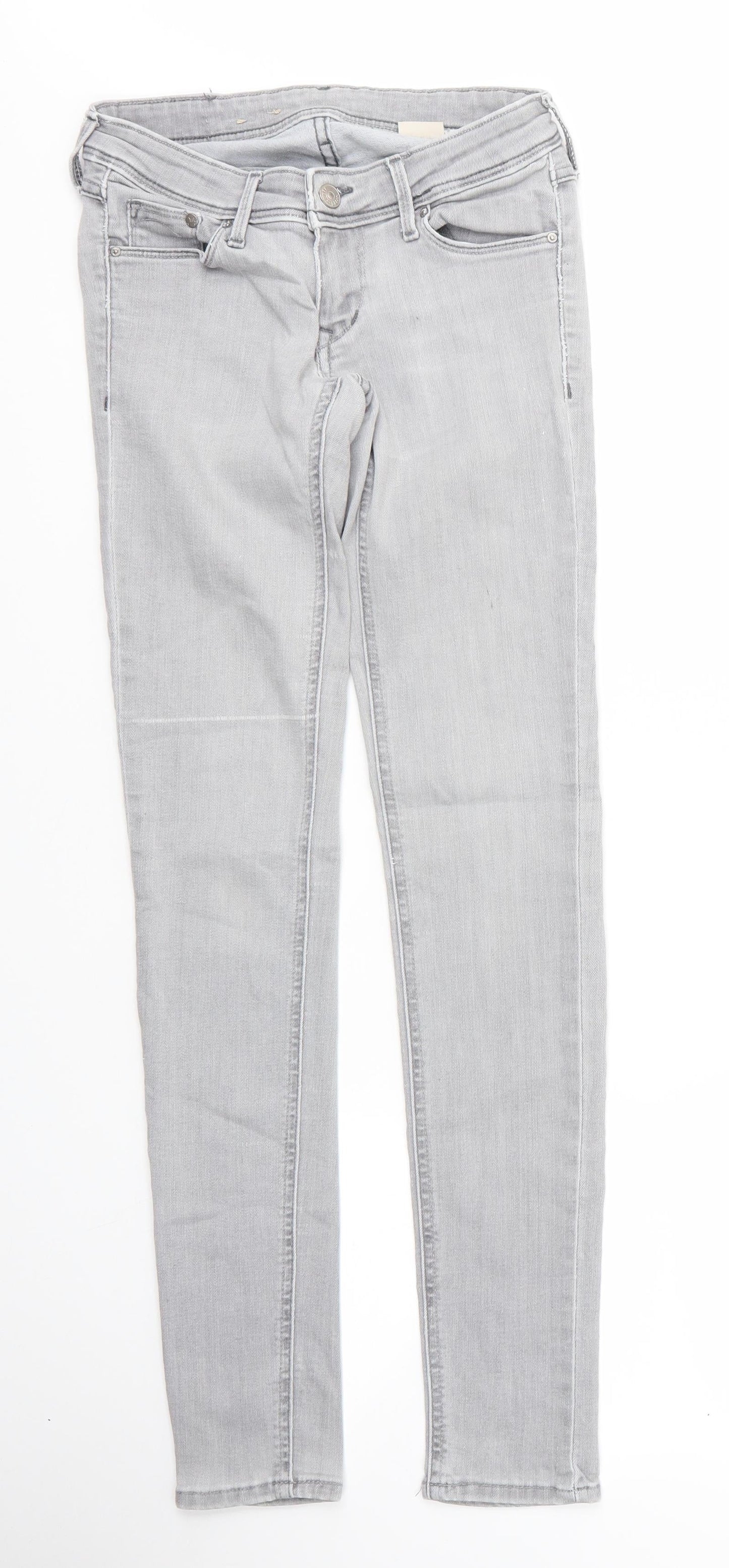 H&M Womens Grey   Skinny Jeans Size 26 L31 in  Zip