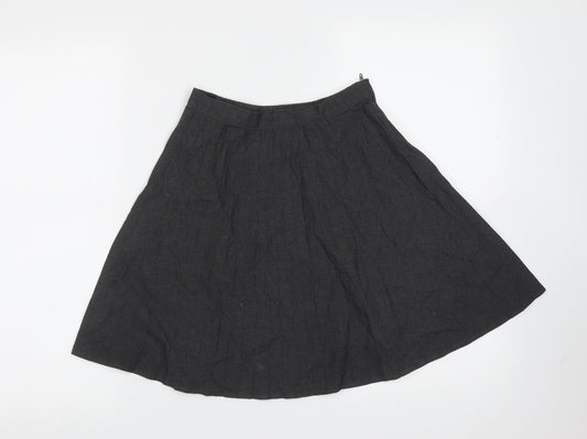 George Girls Grey  Polyester A-Line Skirt Size 9-10 Years  Regular  - pleated, school