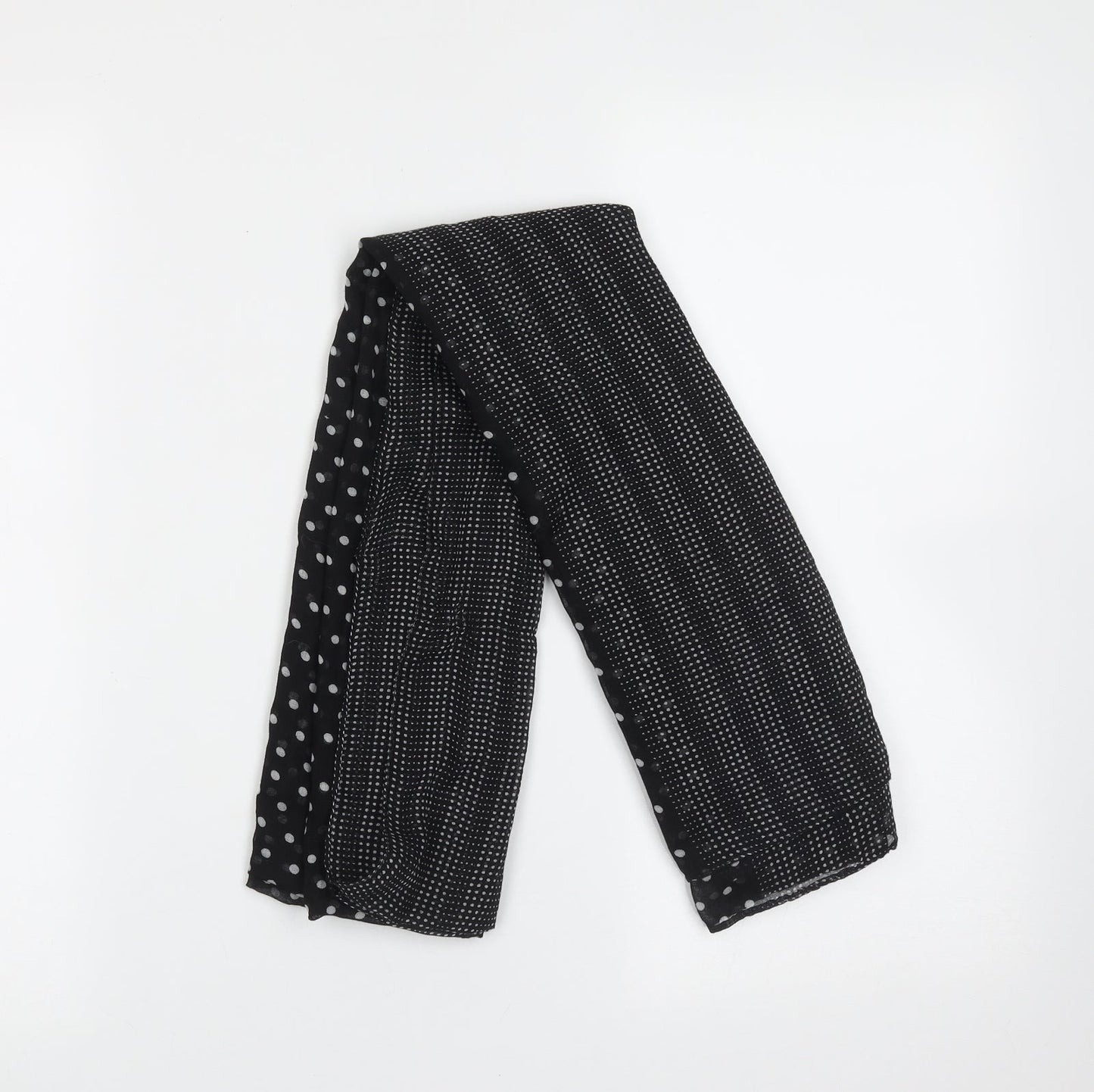 Preworn Womens Black Polka Dot Polyester  Scarf