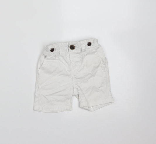 NEXT Baby White  Cotton  Trousers Size 3-6 Months  Zip