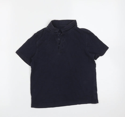 George Boys Blue  Cotton Basic Polo Size 6-7 Years Collared
