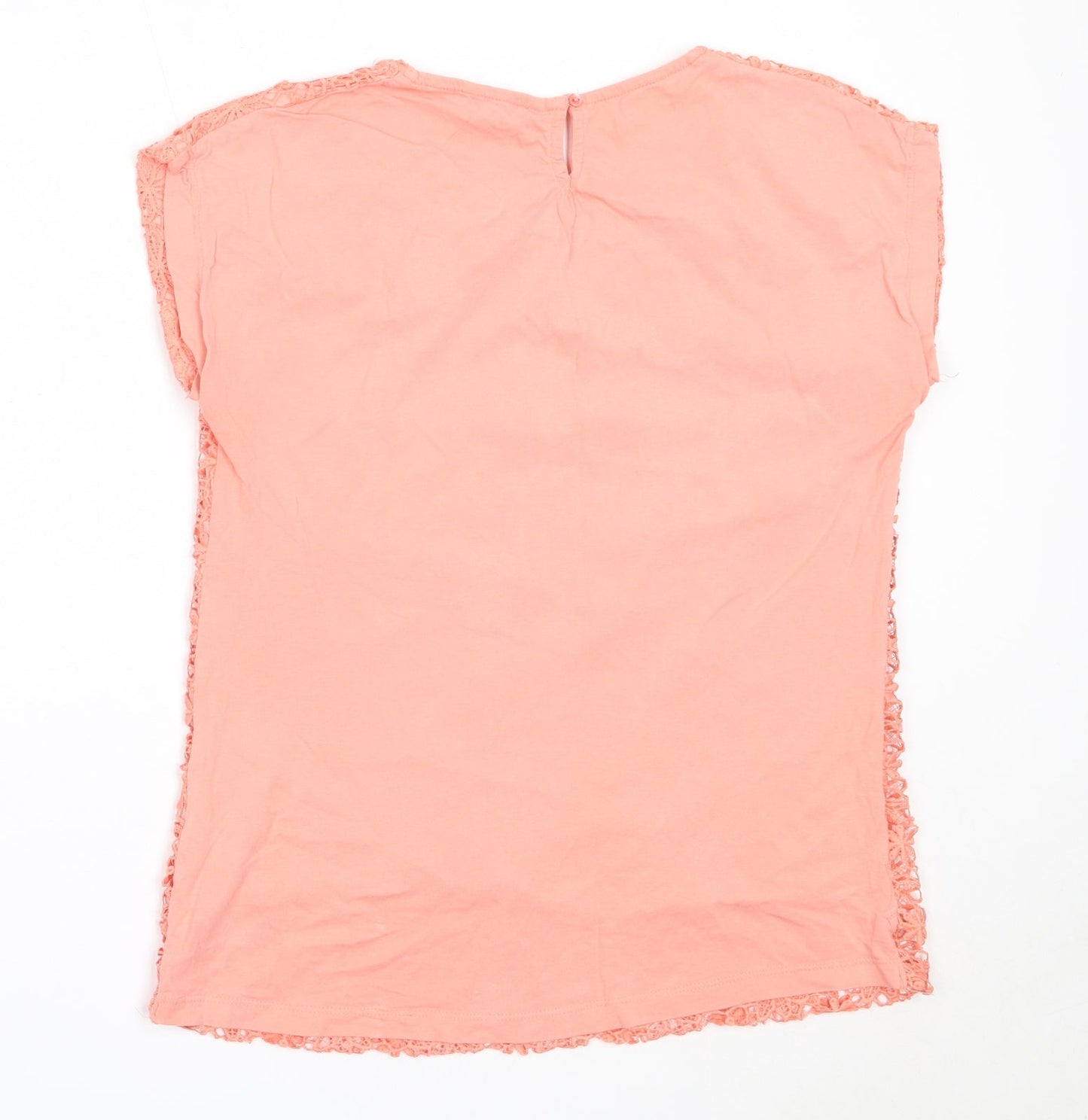 Peacocks Womens Pink  Polyester Basic T-Shirt Size 12 Round Neck