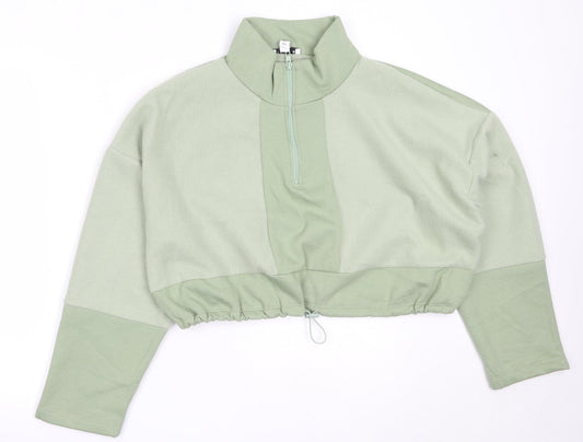 Topshop Womens Green  Polyester Pullover Sweatshirt Size L