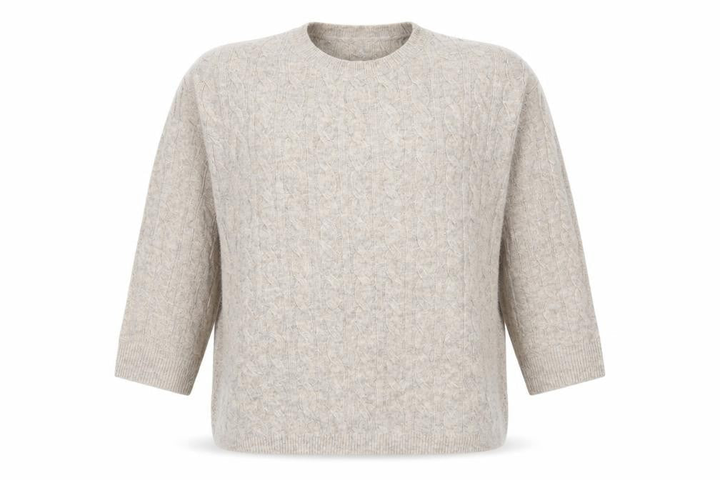 SheIn Womens Beige Round Neck  Acrylic Pullover Jumper Size L