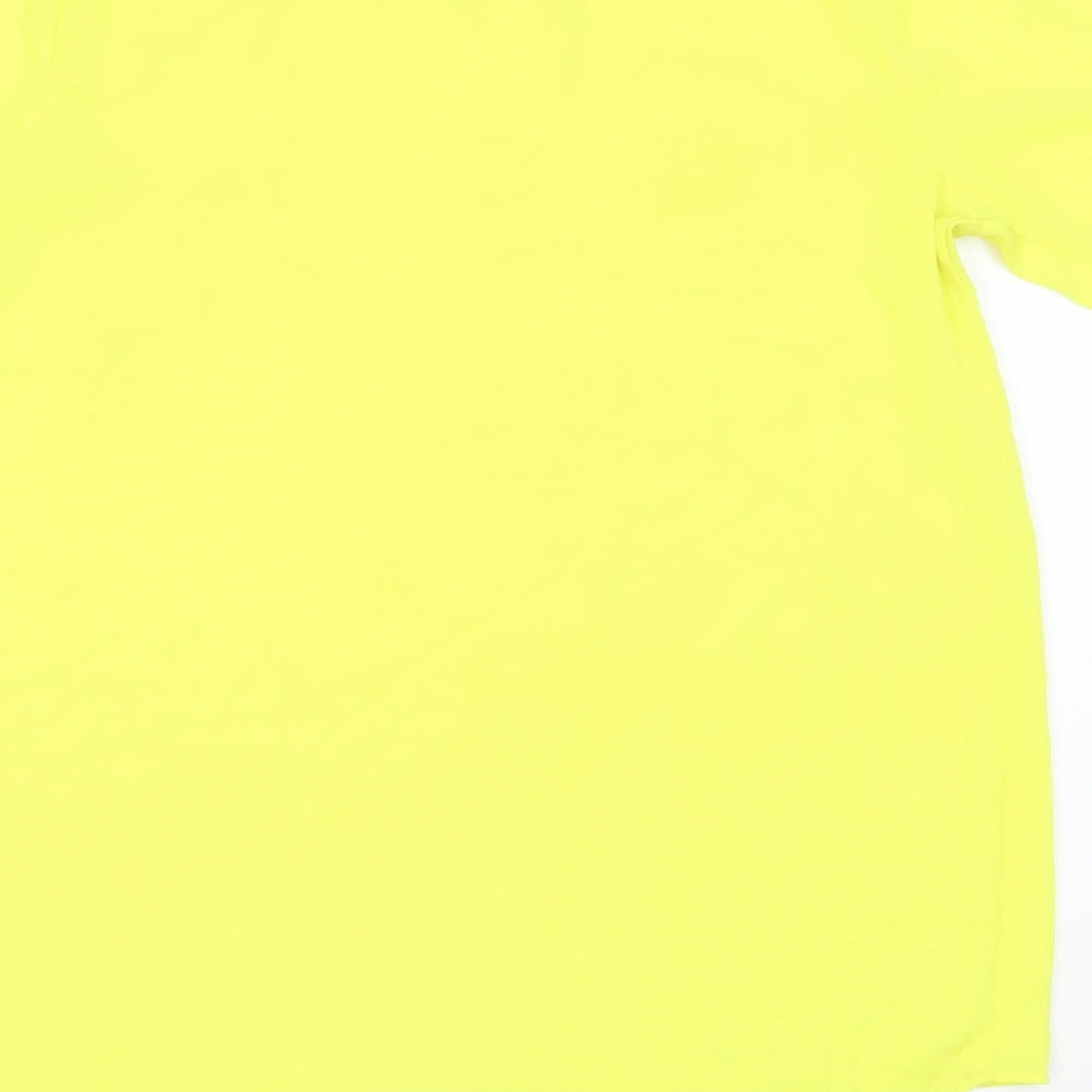 Atmosphere Womens Yellow  Polyester Basic Blouse Size 10 Round Neck