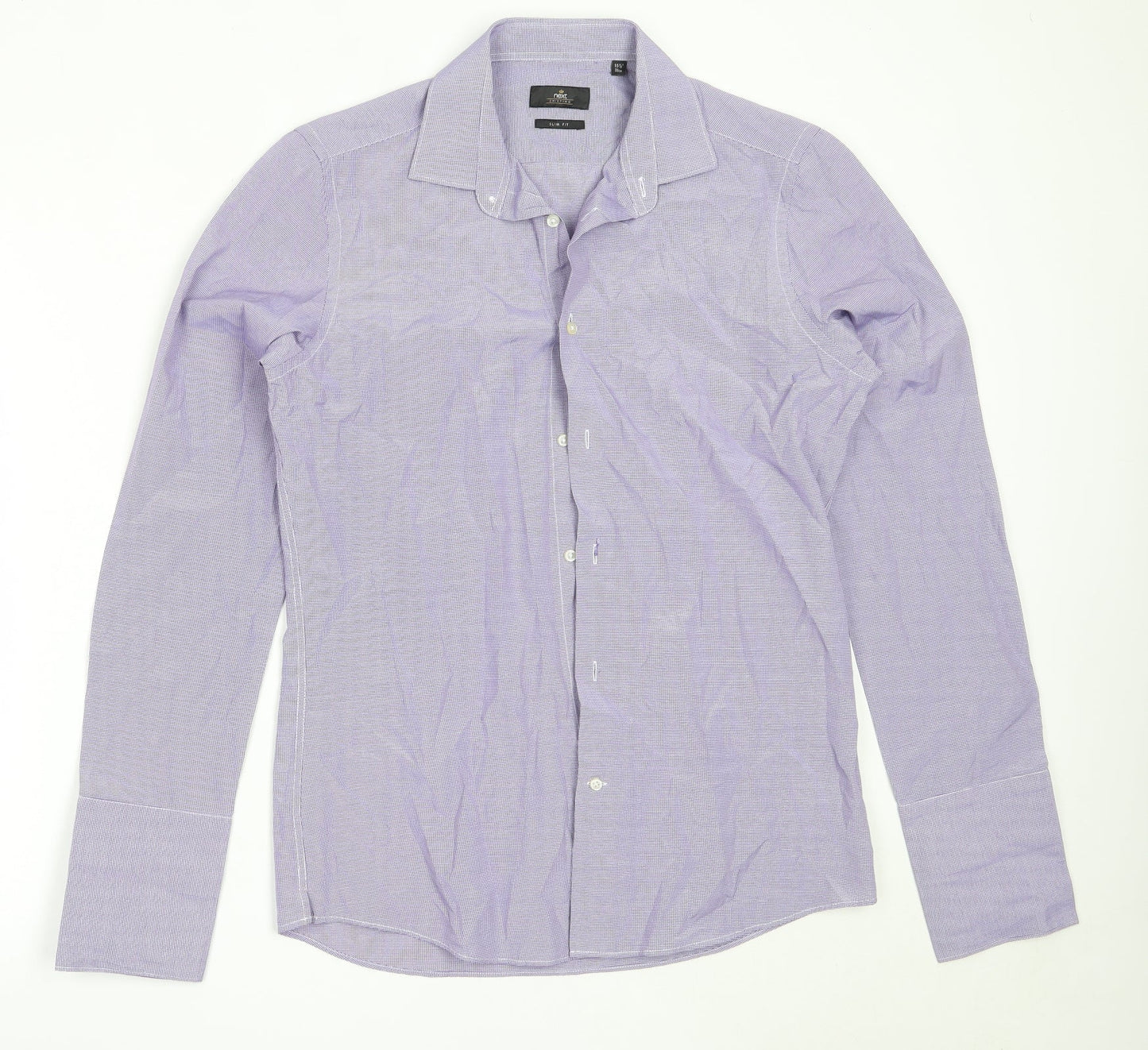 NEXT Mens Blue  Polyester  Button-Up Size 15.5 Collared