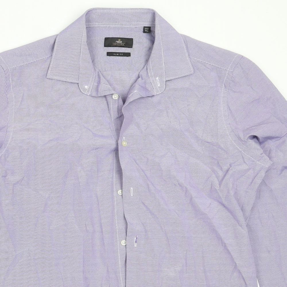 NEXT Mens Blue  Polyester  Button-Up Size 15.5 Collared