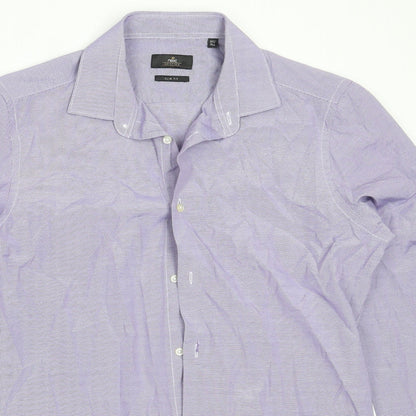 Preloved NEXT Mens Blue  Polyester  Button-Up Size 15.5 Collared - Detail