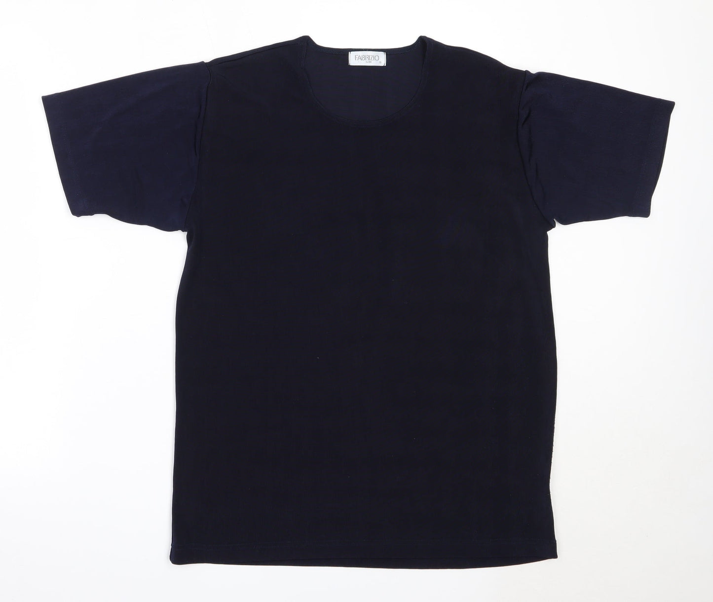 Fabrizo Womens Blue  Polyester Basic T-Shirt Size M Round Neck