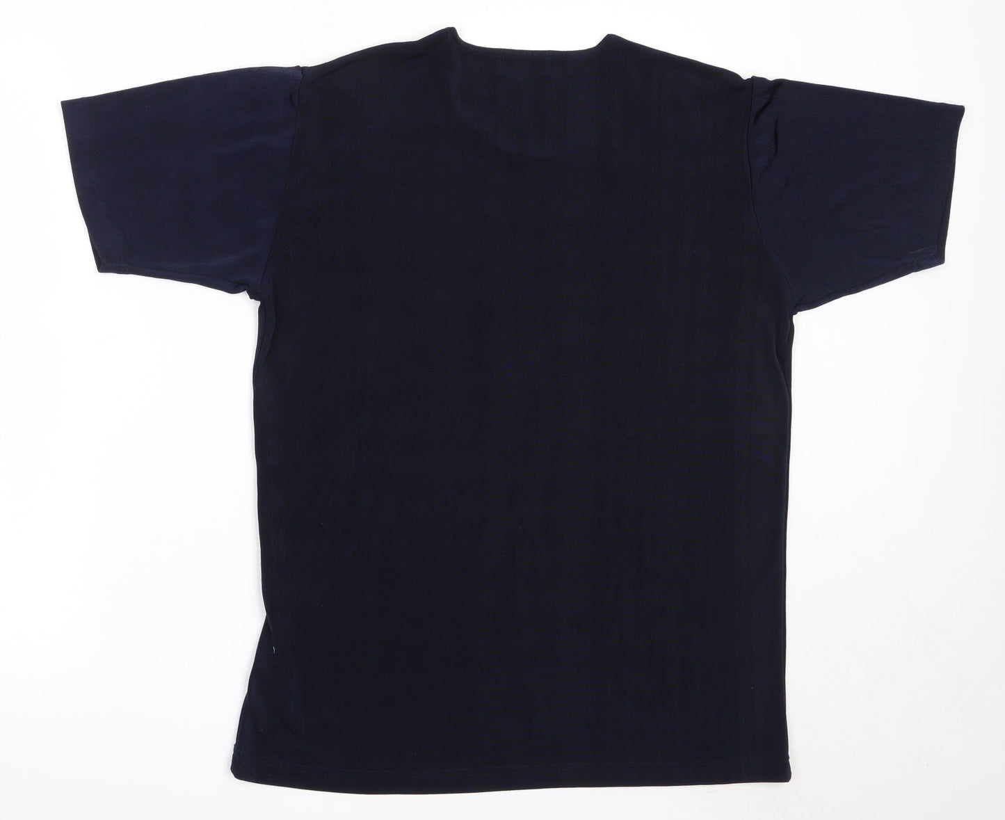 Fabrizo Womens Blue  Polyester Basic T-Shirt Size M Round Neck
