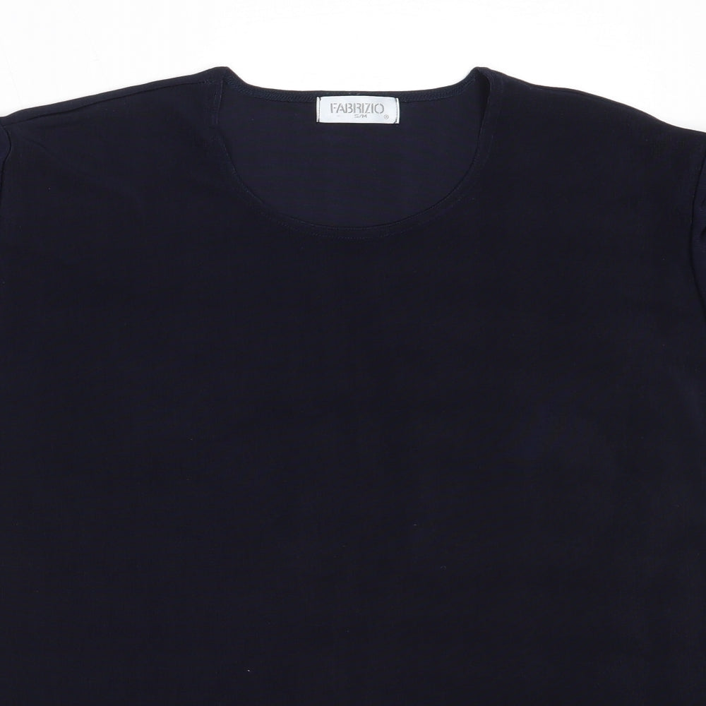 Fabrizo Womens Blue  Polyester Basic T-Shirt Size M Round Neck